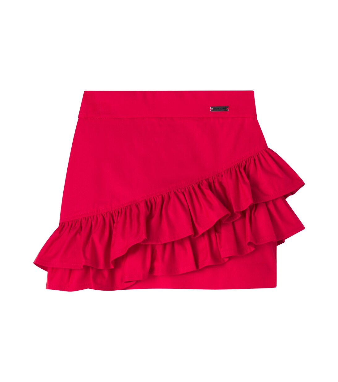 Falda en mezcla de algodón con volantes | Monnalisa