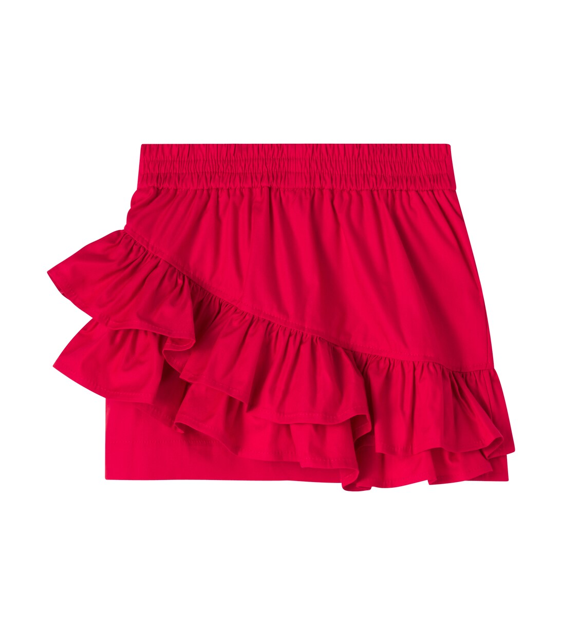 Falda en mezcla de algodón con volantes | Monnalisa