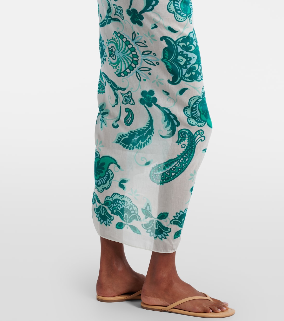 قطعة مكملة للشاطئ من القطن والحرير بطبعات البازيلي | Heidi Klein