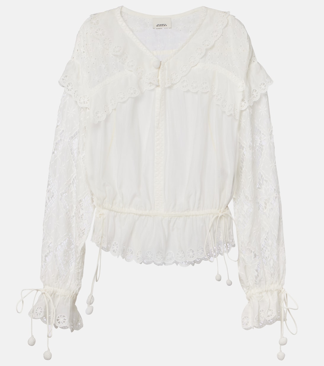 Blusa Nowana de algodón y seda bordada | Isabel Marant