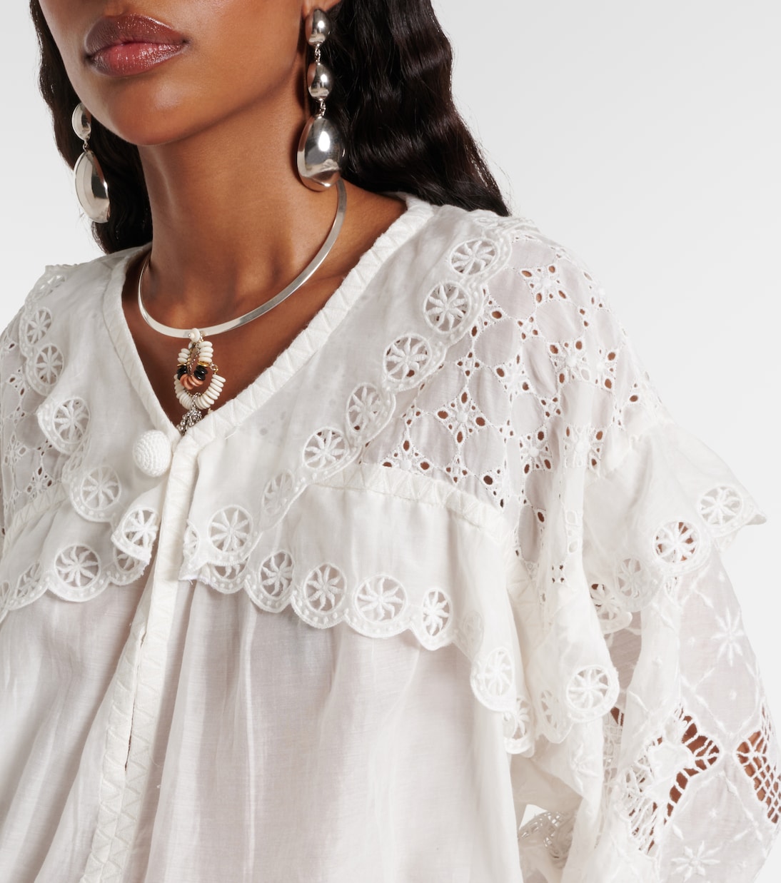 Blusa Nowana de algodón y seda bordada | Isabel Marant