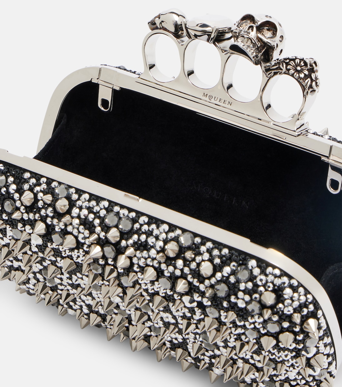 Knuckle embellished clutch | McQueen