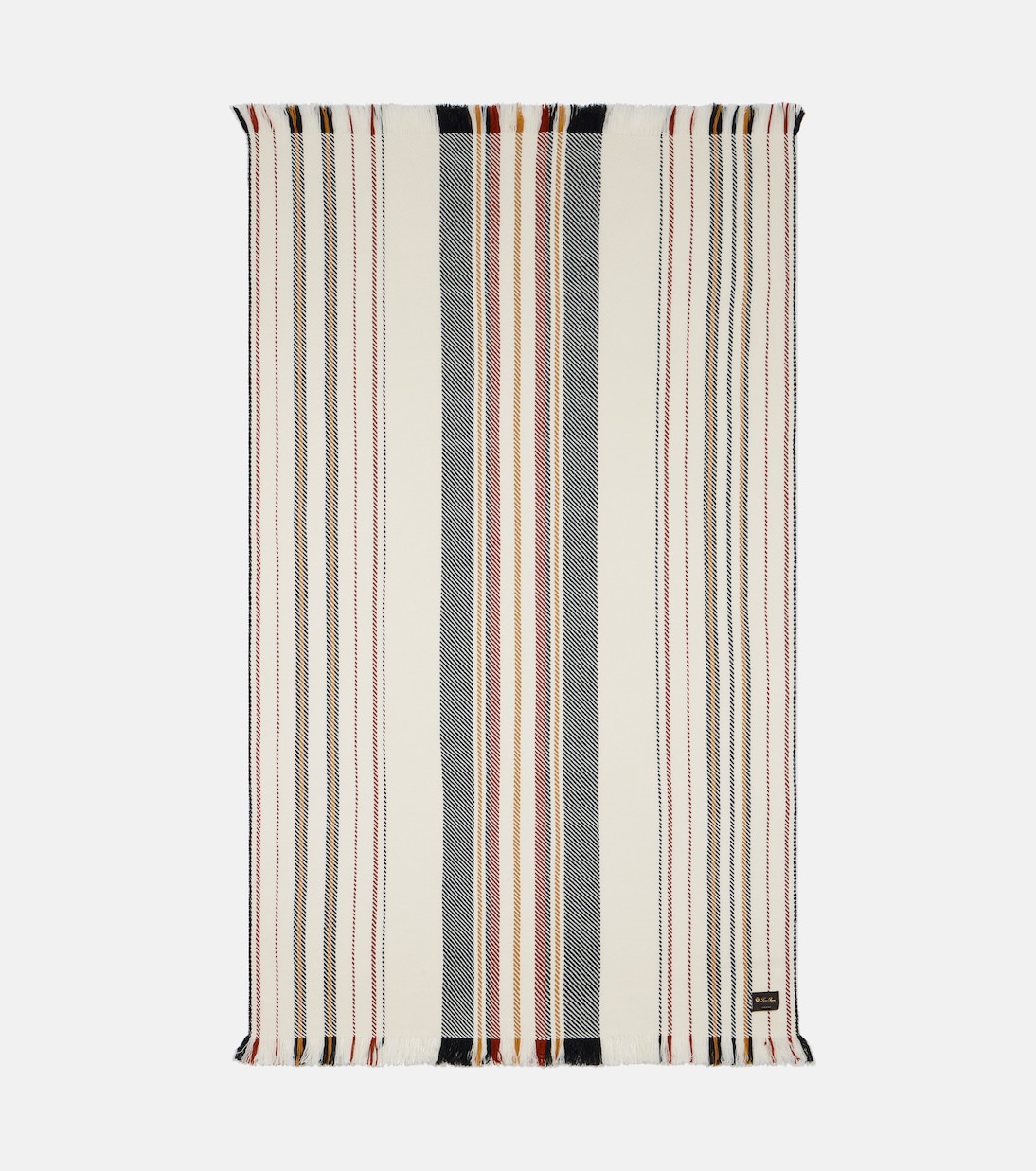 Fringed striped cashmere blanket | Loro Piana