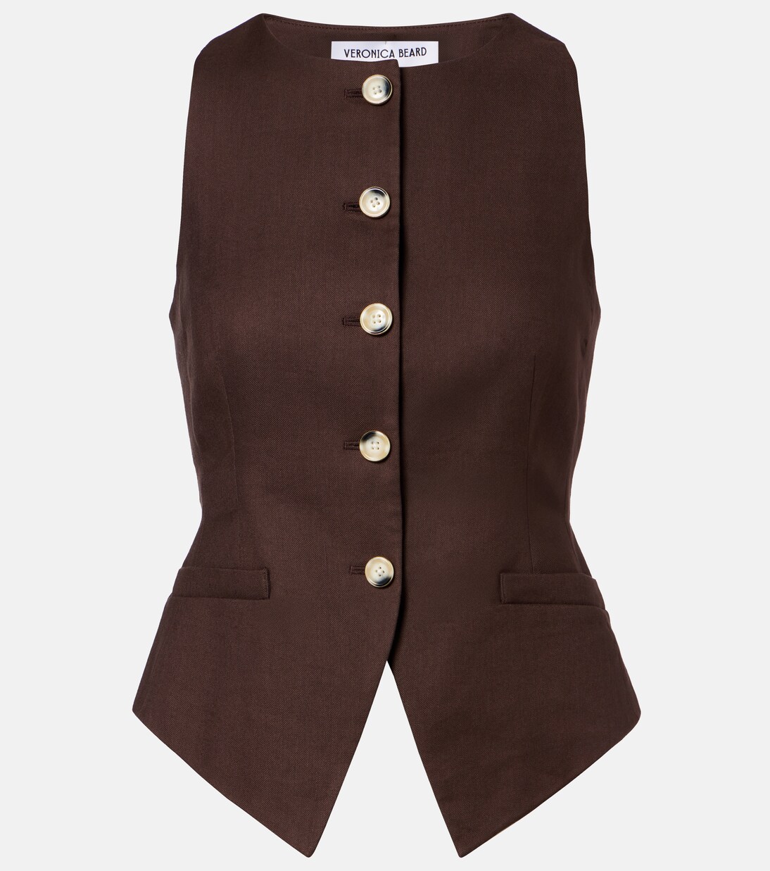 Hartwell linen-blend twill vest | Veronica Beard