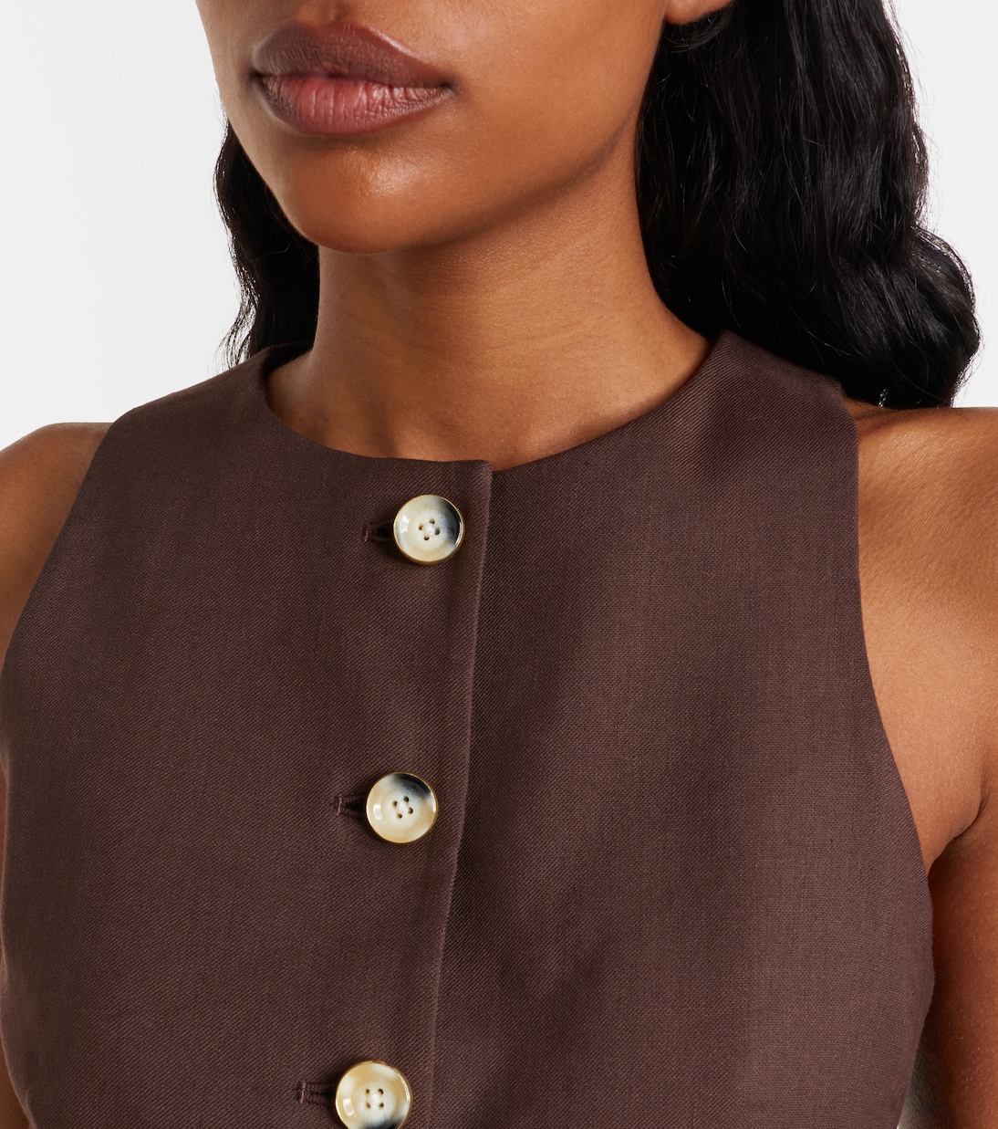 Hartwell linen-blend twill vest | Veronica Beard