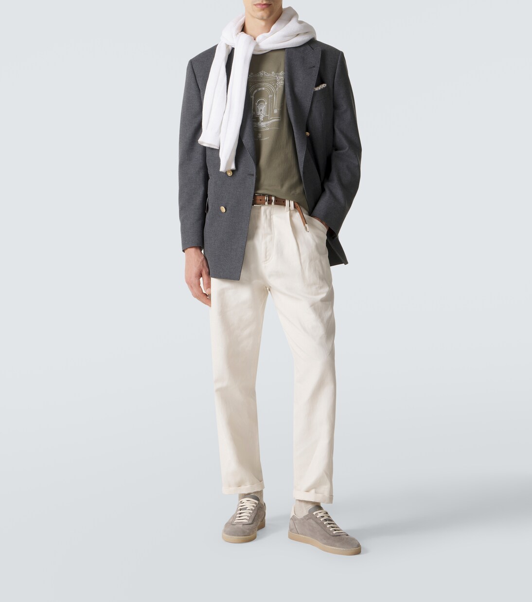 Printed cotton jersey T-shirt | Brunello Cucinelli