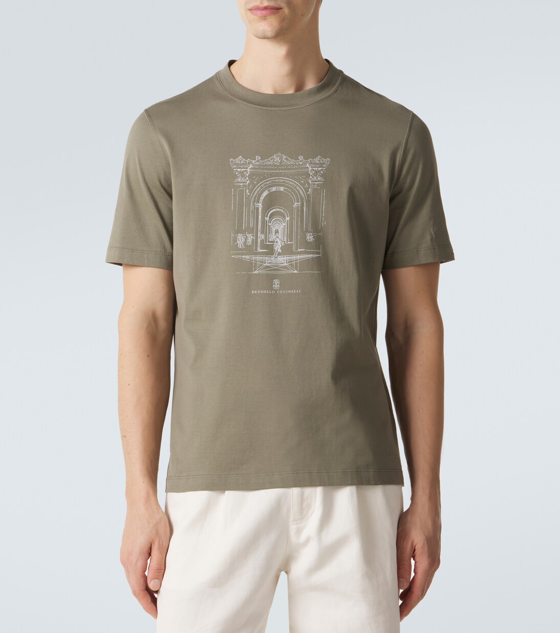Printed cotton jersey T-shirt | Brunello Cucinelli