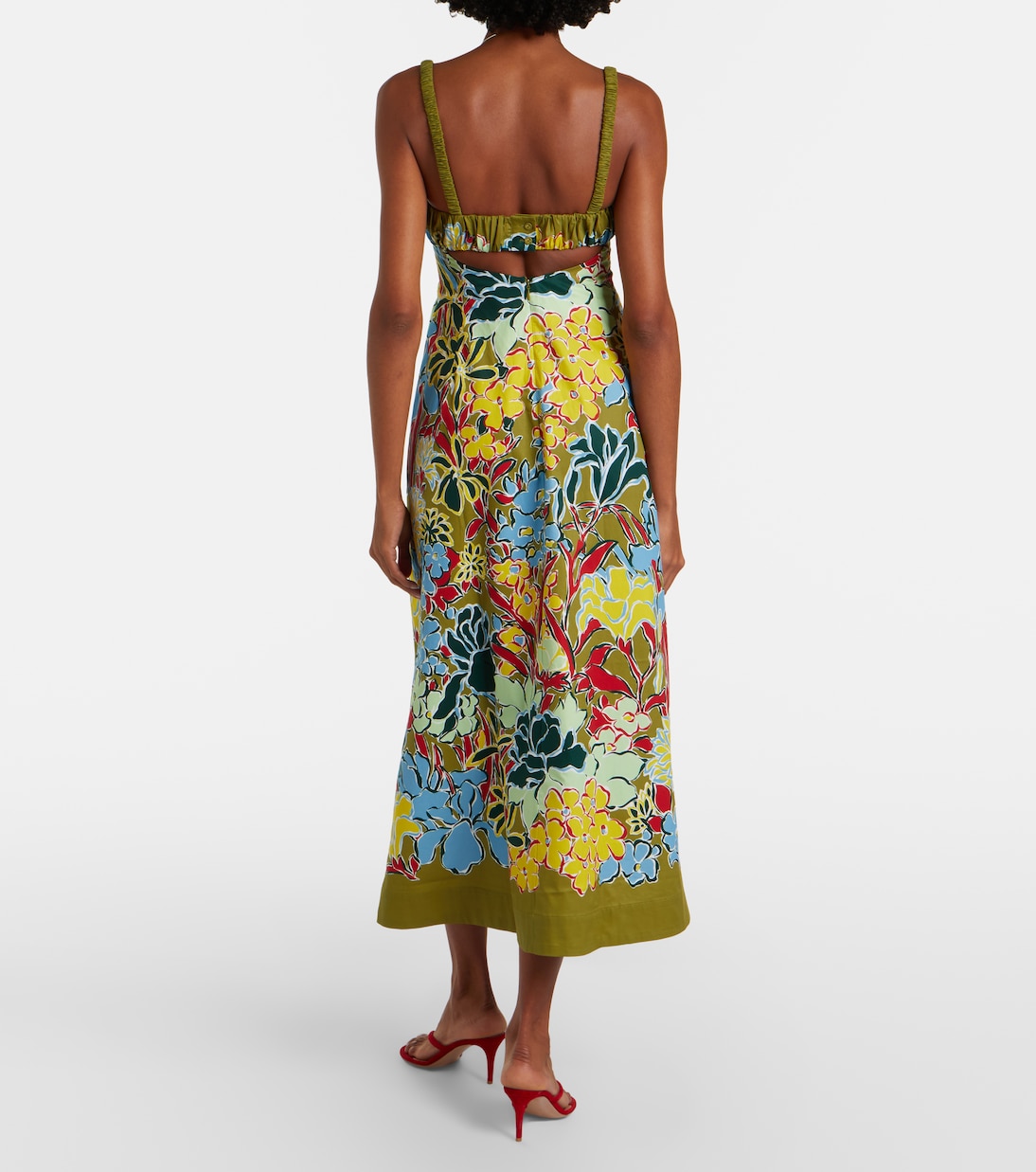 Solstice floral cotton midi dress | Alémais