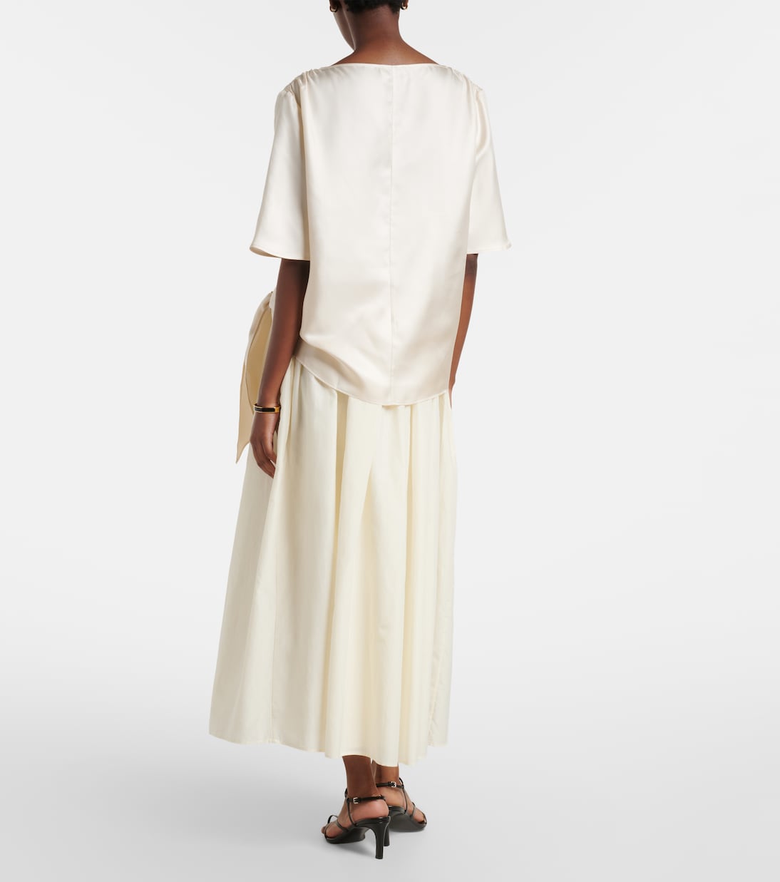 Naya gathered cotton and silk maxi skirt | Loulou de Saison