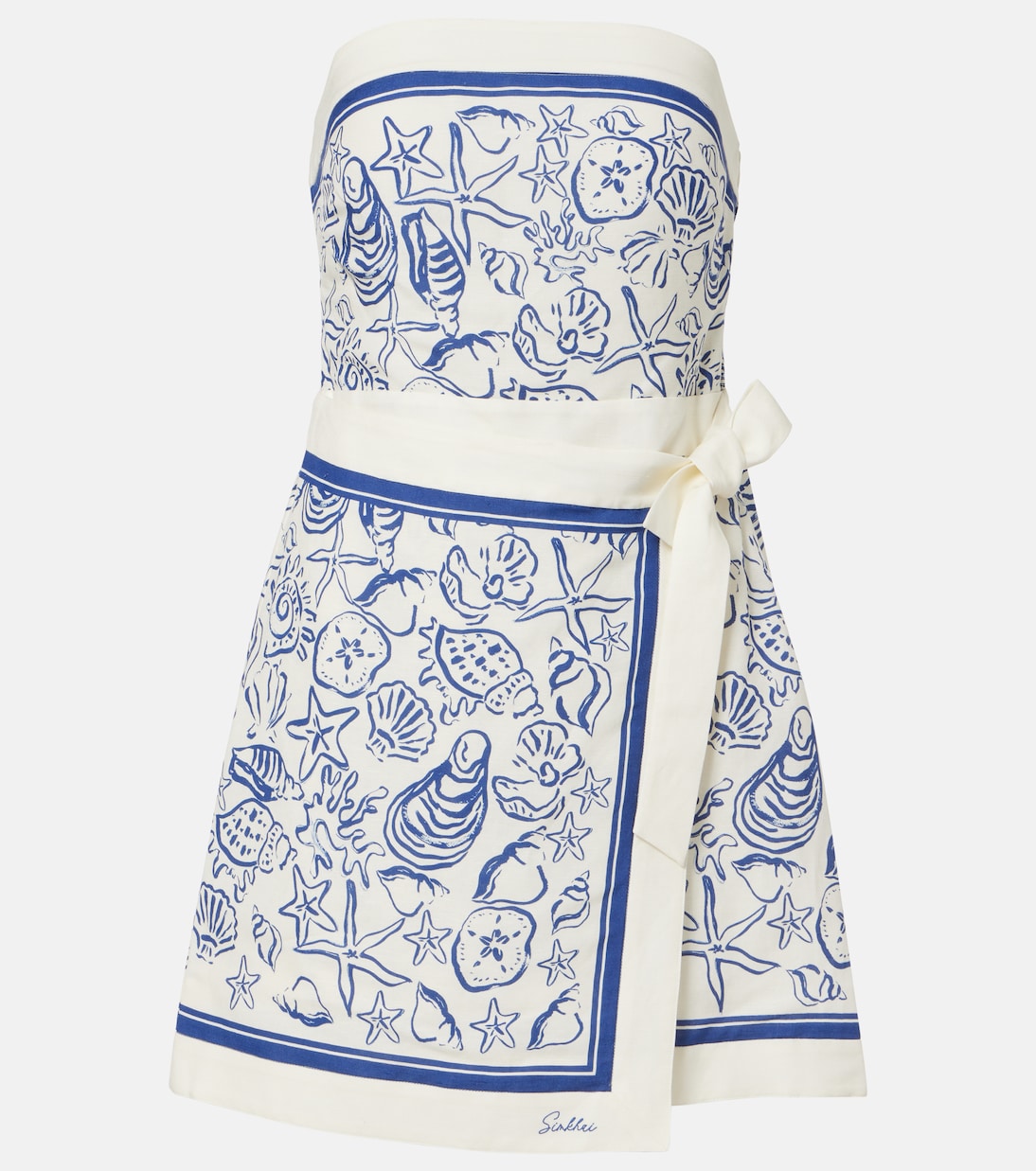 Darbie printed linen-blend minidress | Simkhai