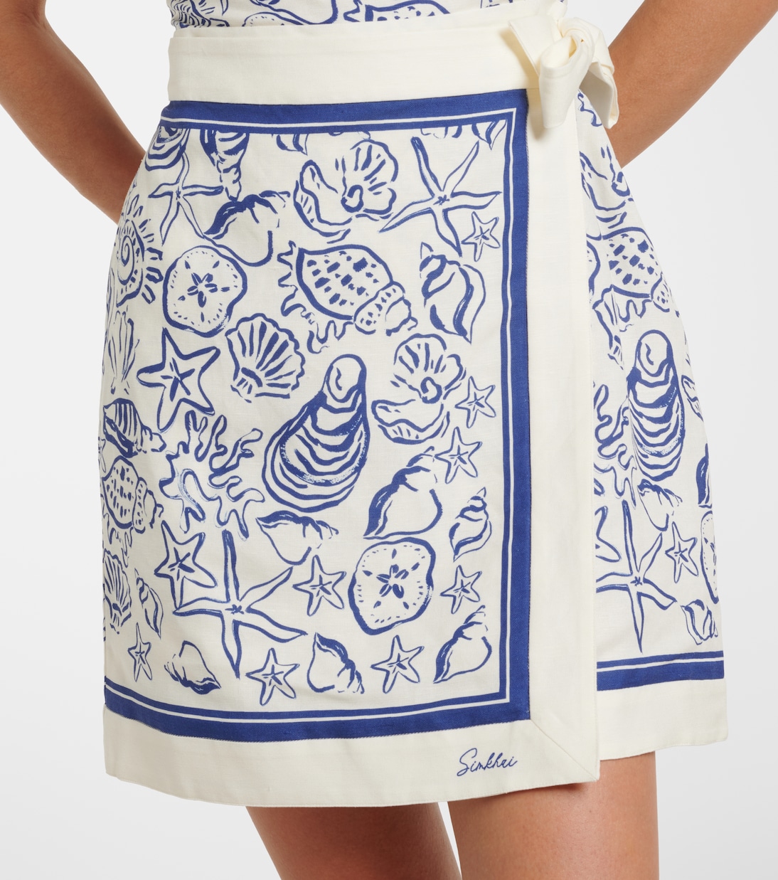 Darbie printed linen-blend minidress | Simkhai