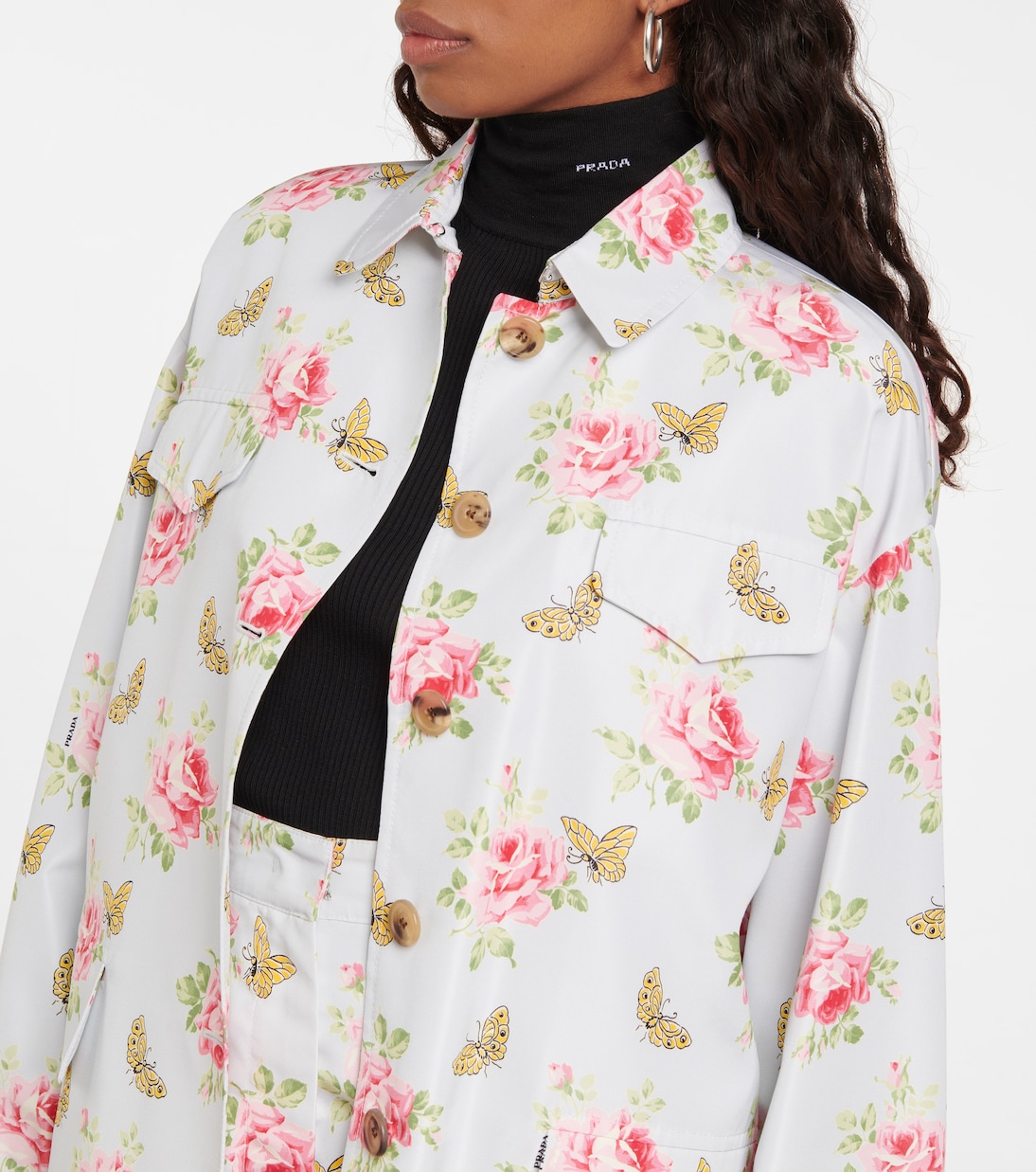 Printed silk jacket | Prada