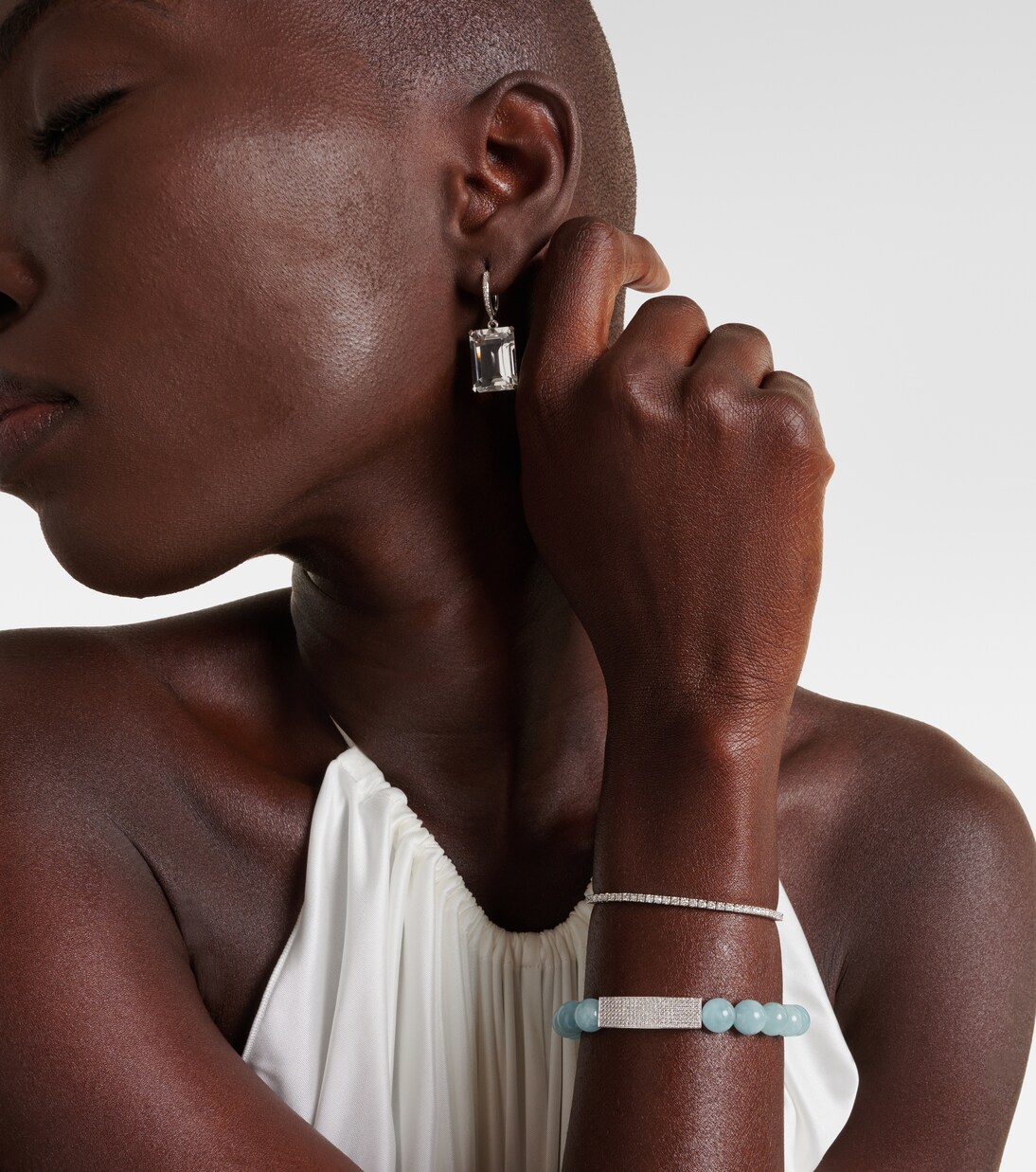 Bracelet Tennis en or blanc 14 ct | Sydney Evan