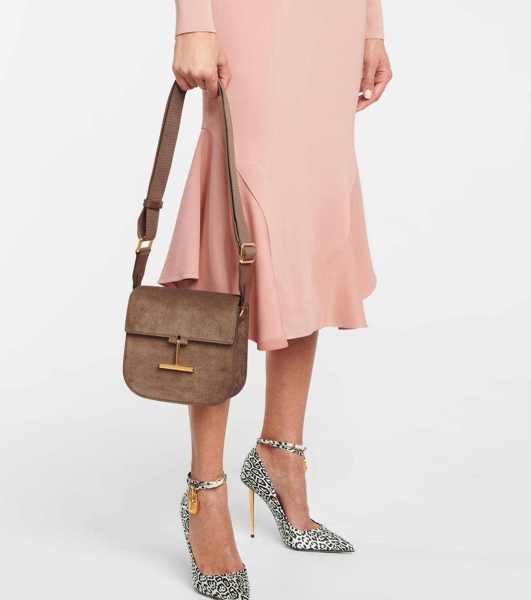 Schultertasche Tara Mini aus Veloursleder | Tom Ford