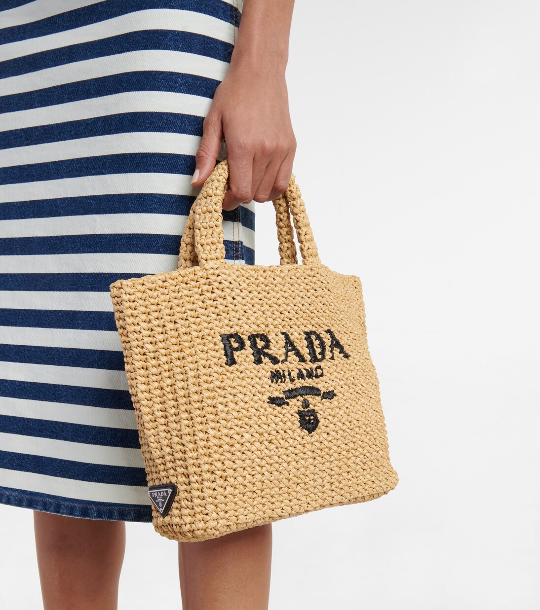 Logo raffia shopper | Prada