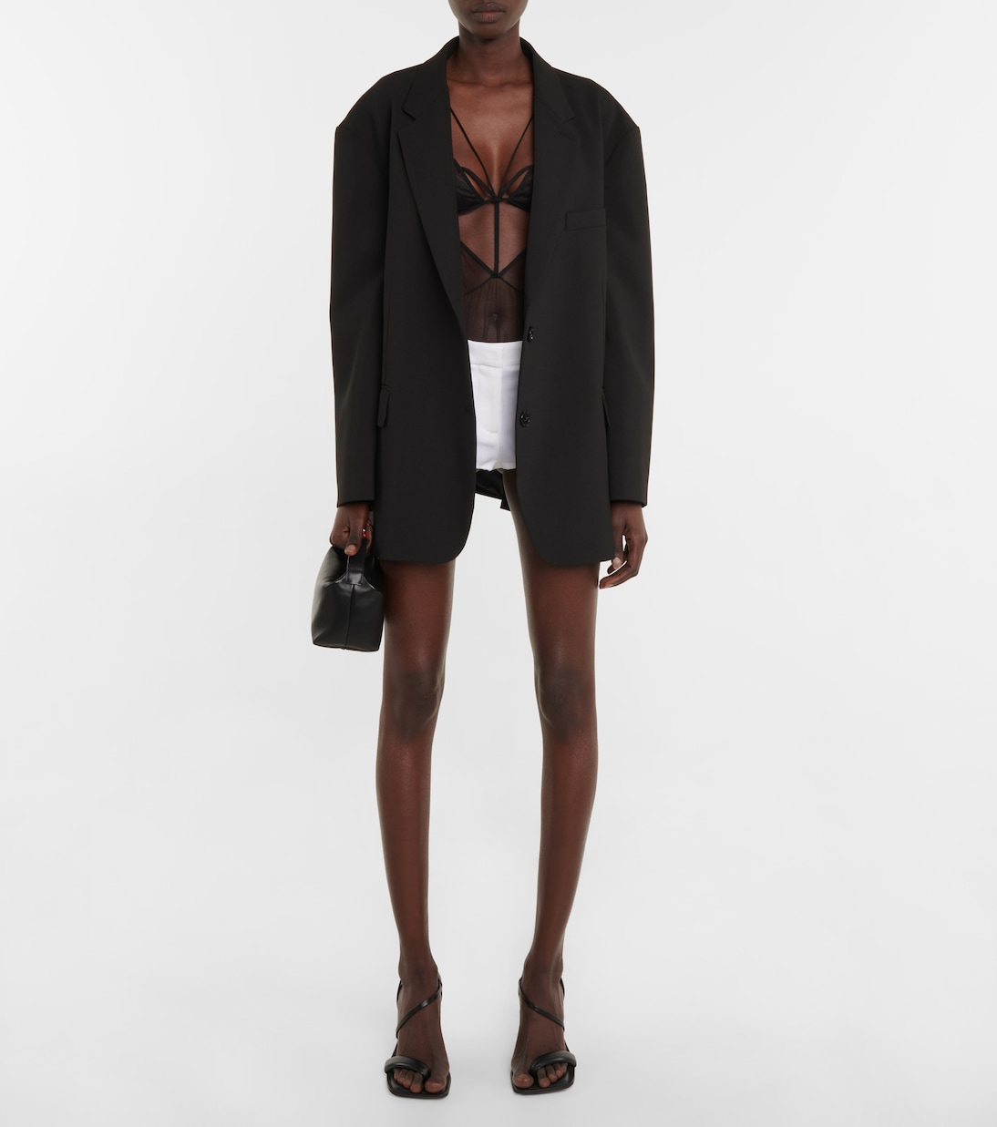 Low-rise wool minishorts | Nensi Dojaka