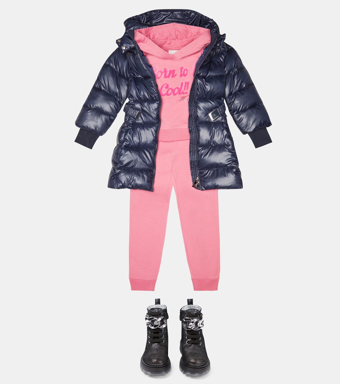 Sweat-shirt à capuche imprimé en coton mélangé | Monnalisa