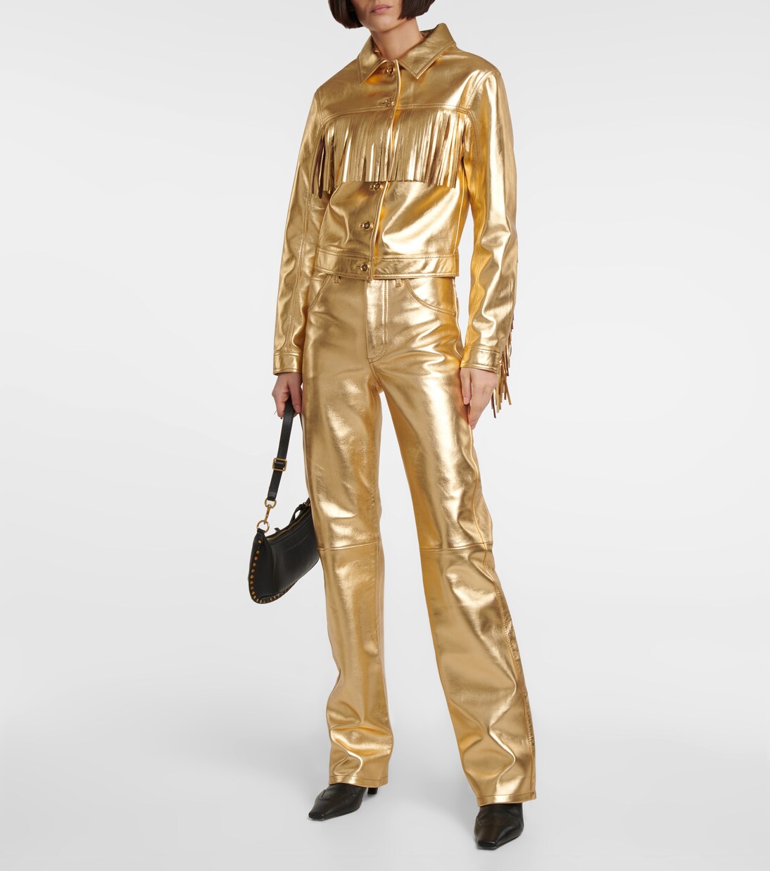 Jacke aus Metallic-Leder | Dodo Bar Or