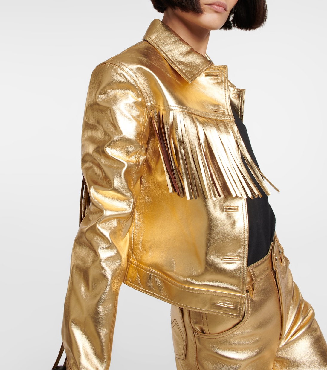 Jacke aus Metallic-Leder | Dodo Bar Or