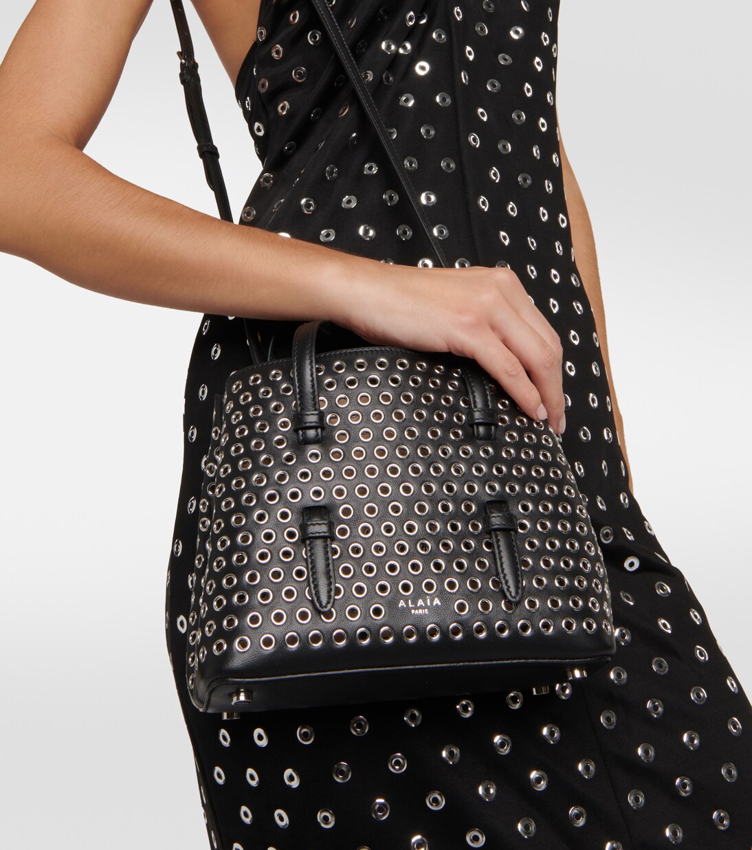 Mina 20 embellished leather tote bag | Alaïa