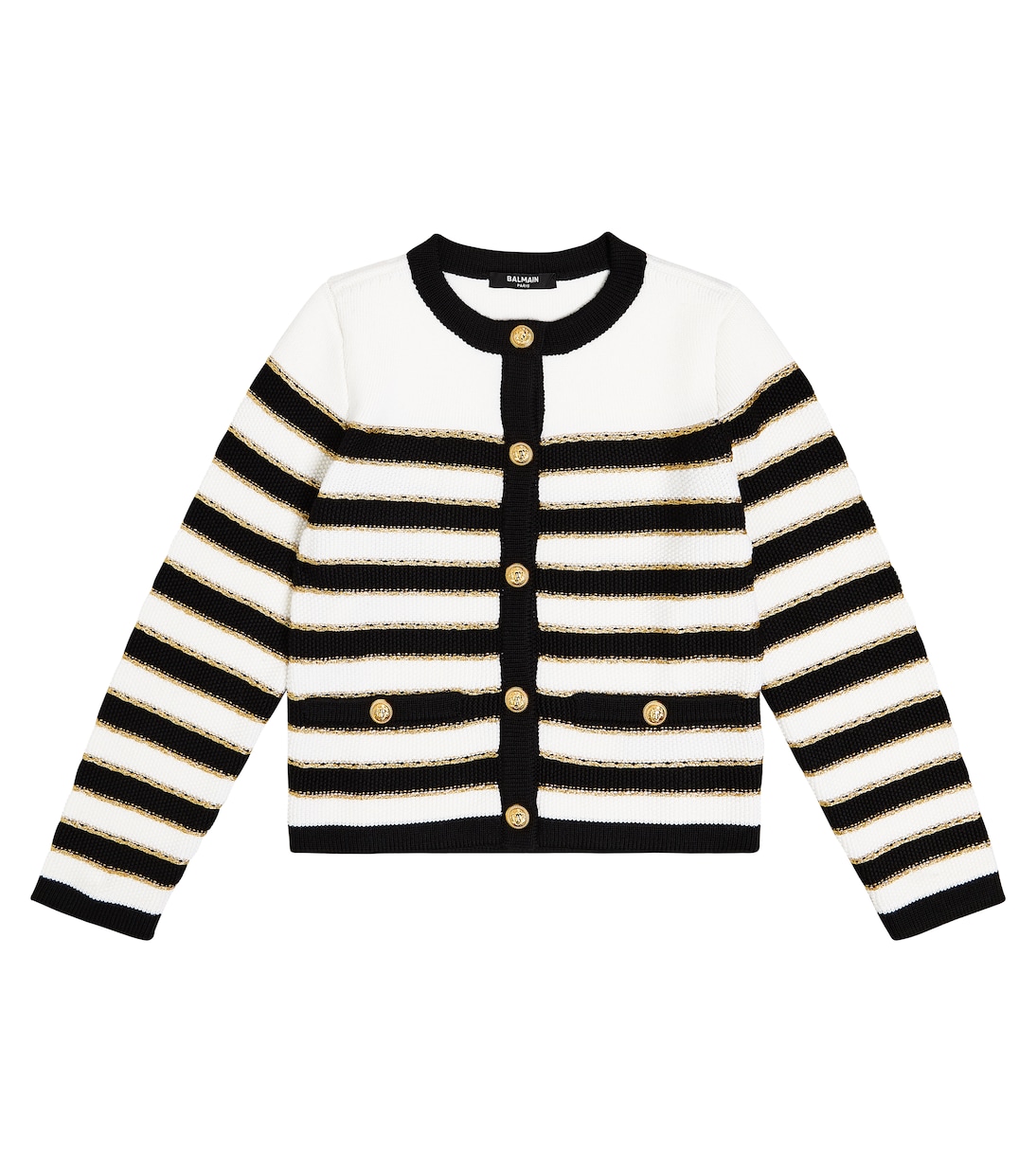 Striped wool-blend cardigan | Balmain Kids