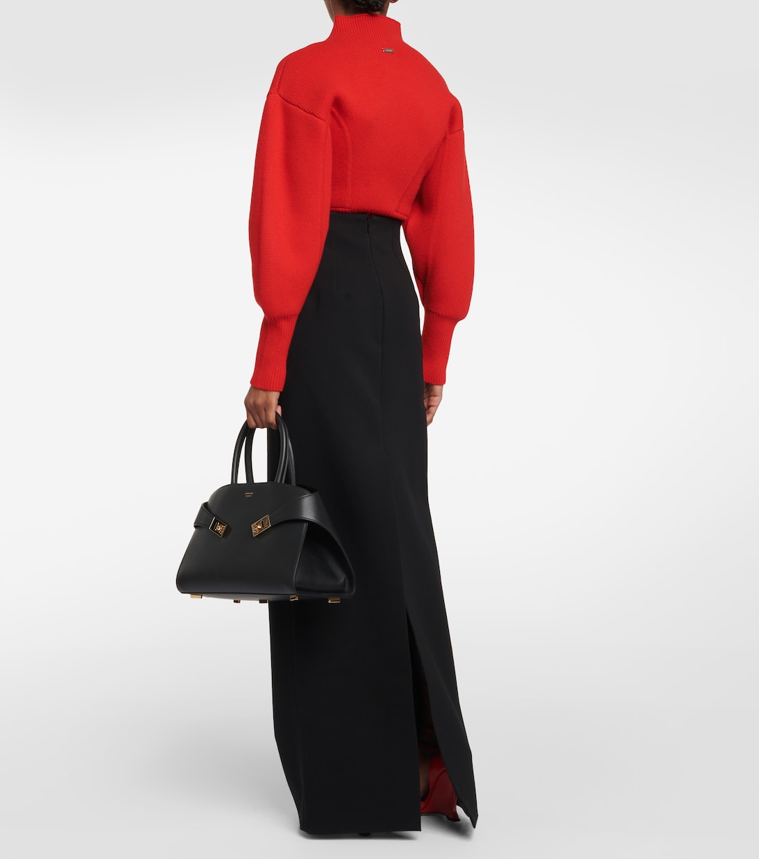 High-rise wool-blend maxi skirt | Ferragamo