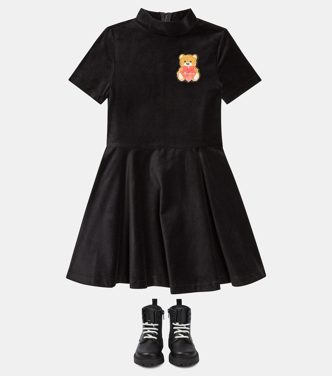 Teddy Bear velvet dress | Moschino Kids