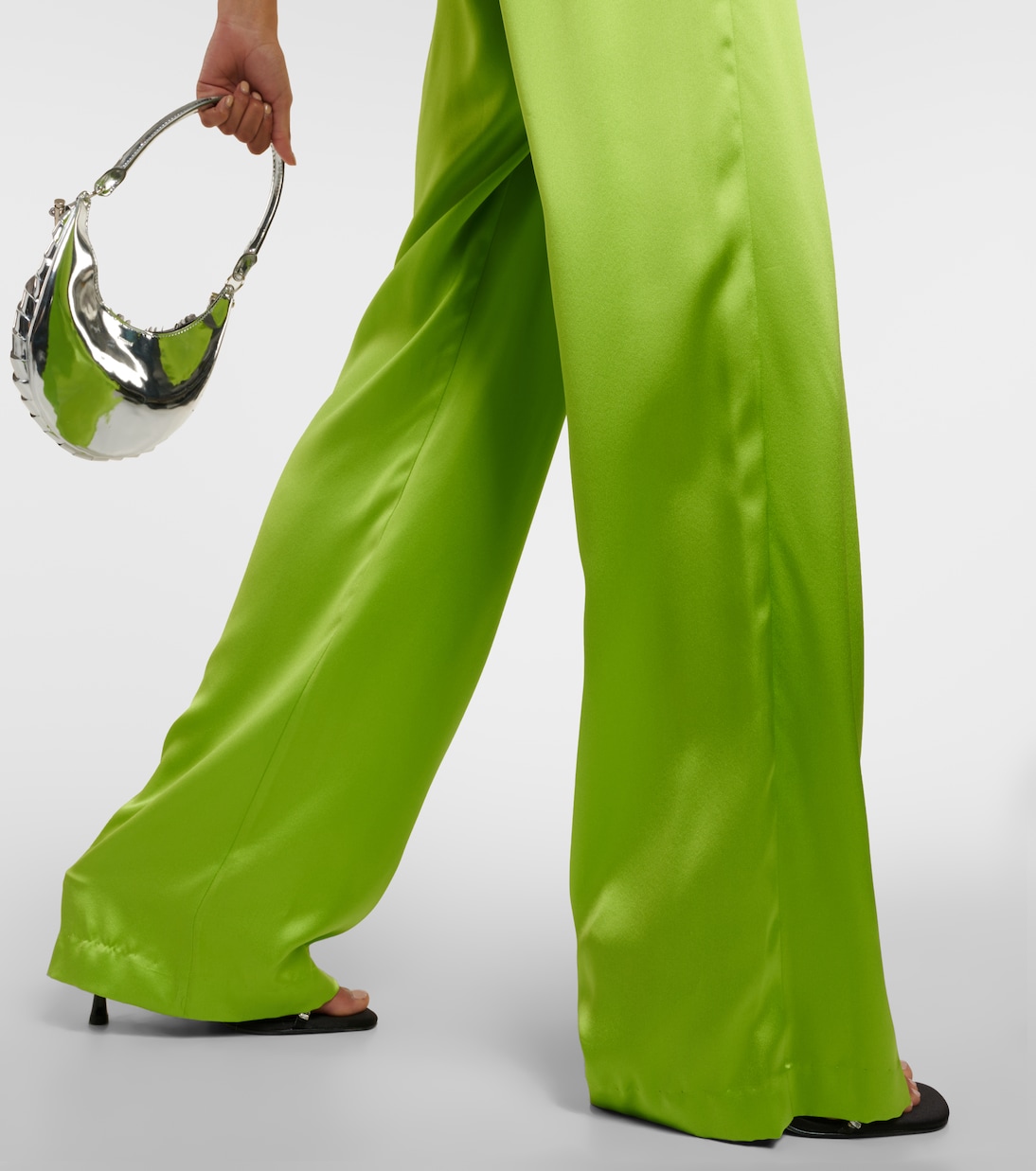 High-rise silk satin wide-leg pants | The Sei