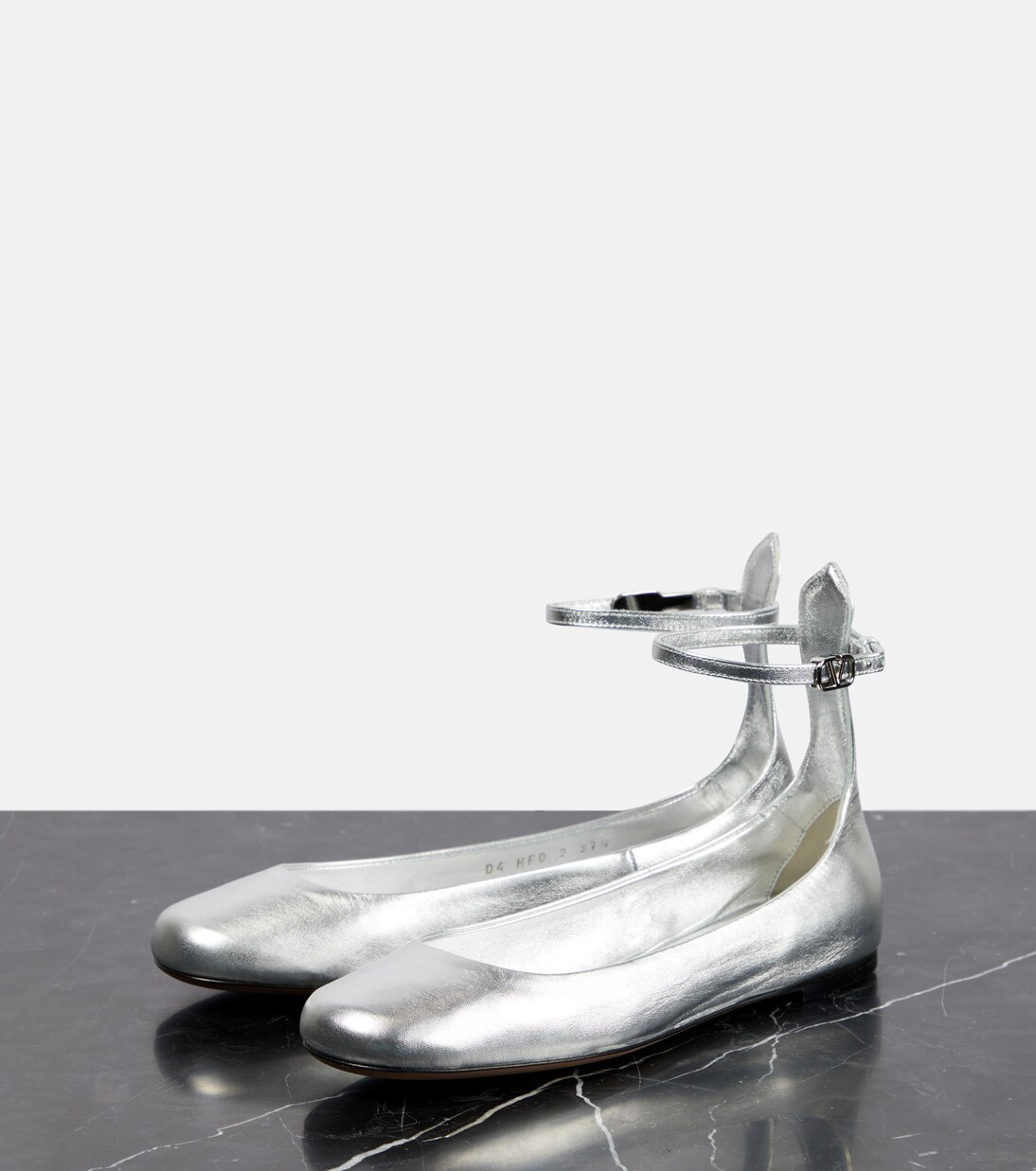 Bailarinas Tan-Go de piel metalizada | Valentino Garavani
