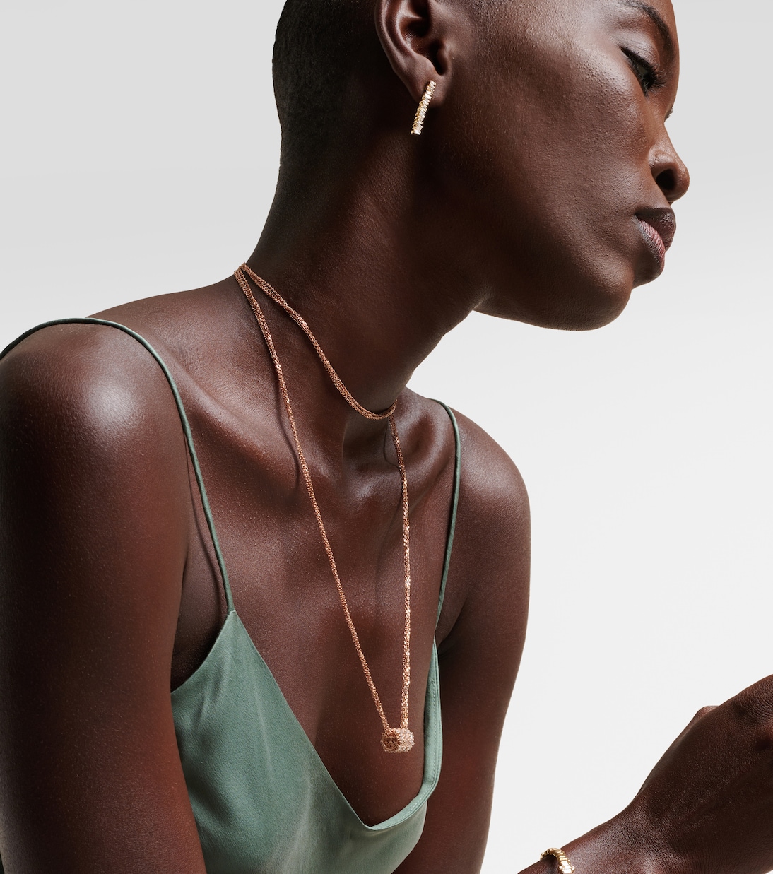 18kt rose gold necklace with diamonds | Suzanne Kalan