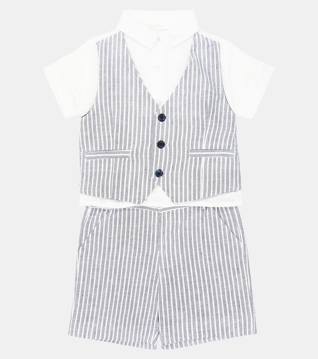 Bébé – Ensemble chemise et short en lin et coton | Patachou