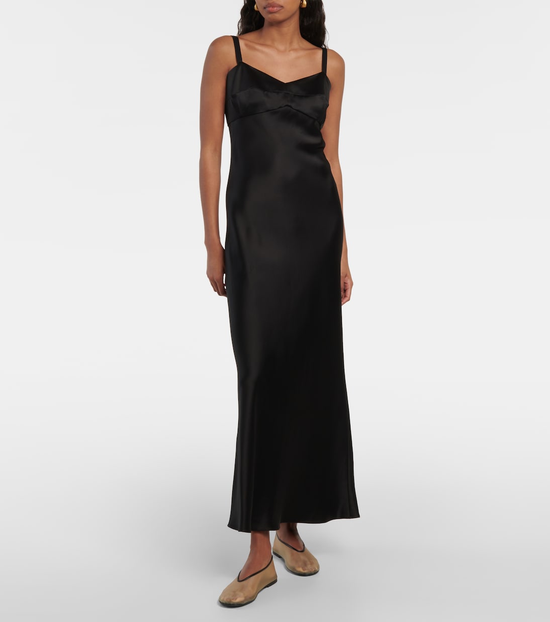 Marcy皮革边饰网布芭蕾舞平底鞋 | Khaite