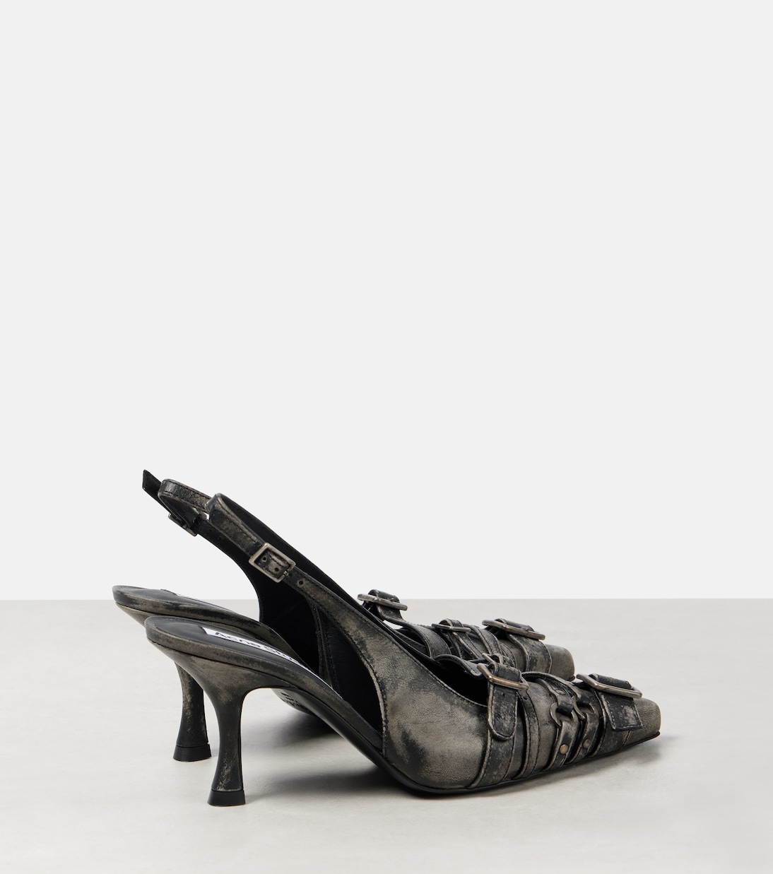 Buckle-detail leather slingback pumps | Acne Studios