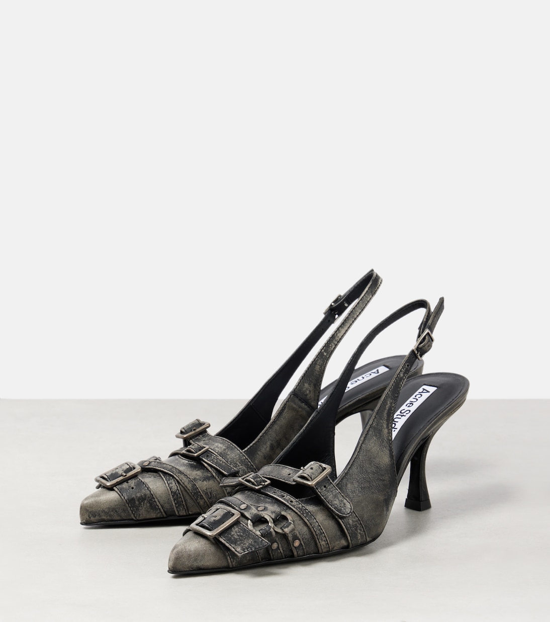 Buckle-detail leather slingback pumps | Acne Studios