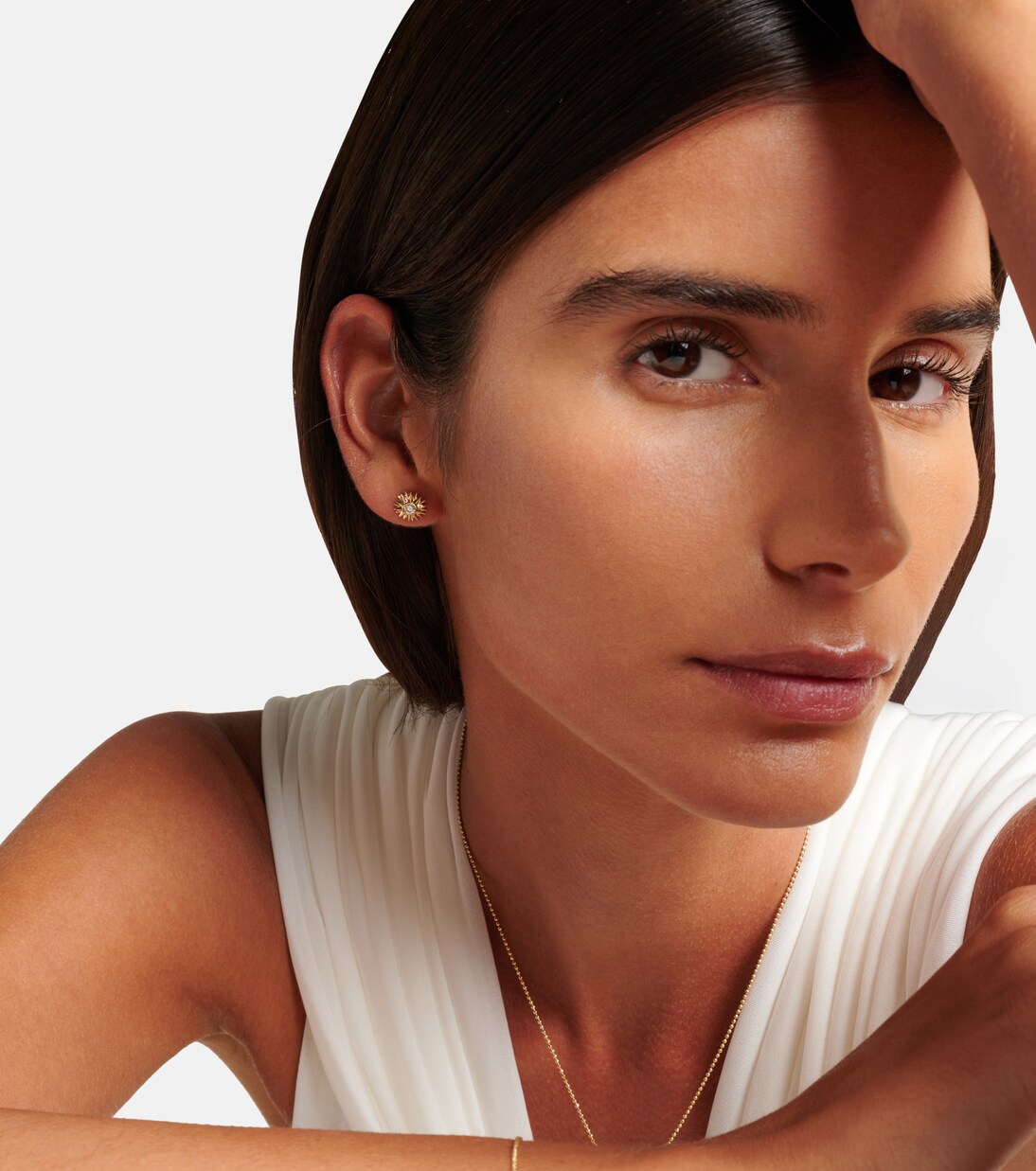 Sunburst 14kt gold earrings with diamonds | Sydney Evan