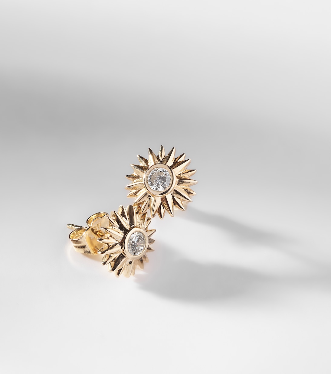 Sunburst 14kt gold earrings with diamonds | Sydney Evan