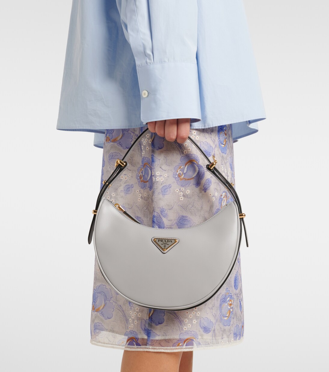 Arqué Small leather shoulder bag | Prada