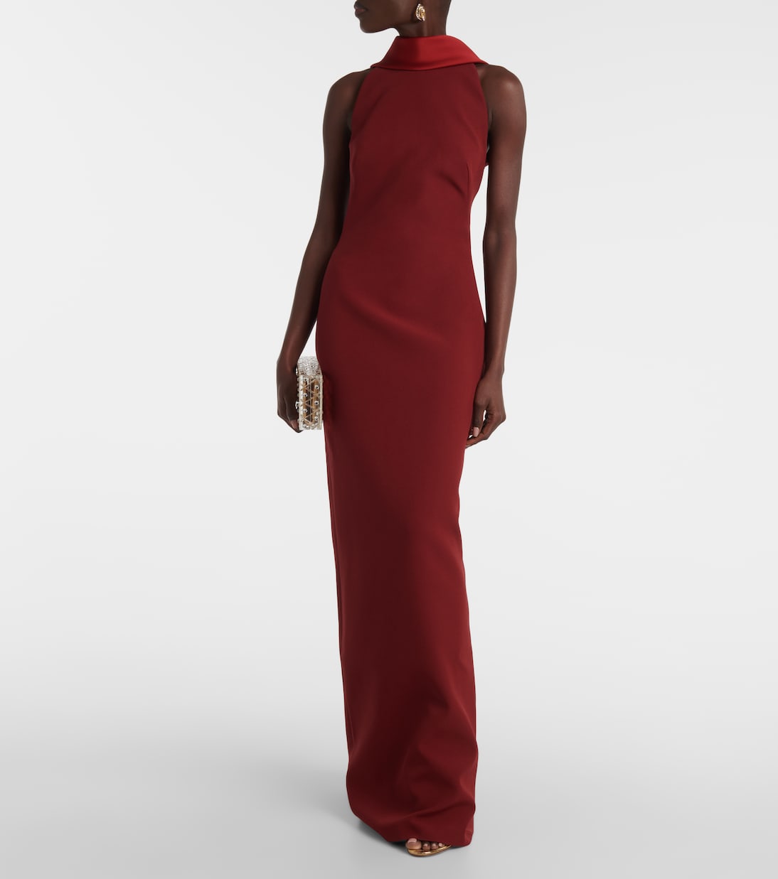 Robe Holliana aus Crêpe mit Satin | Safiyaa