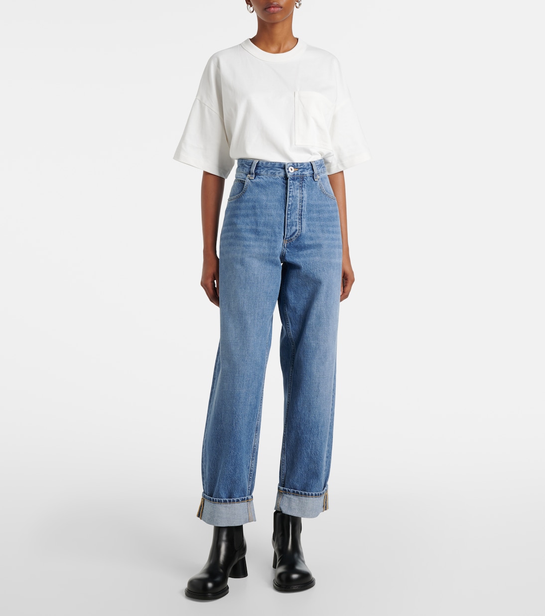 Jeans rectos de tiro medio | Bottega Veneta