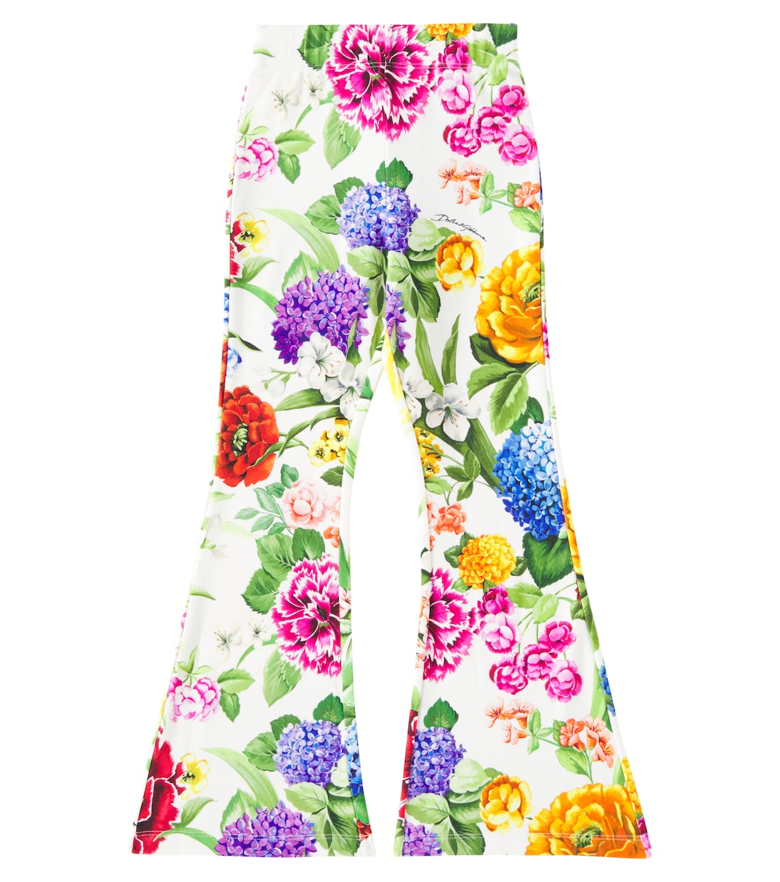 Floral cotton-blend flared pants | Dolce&Gabbana Kids