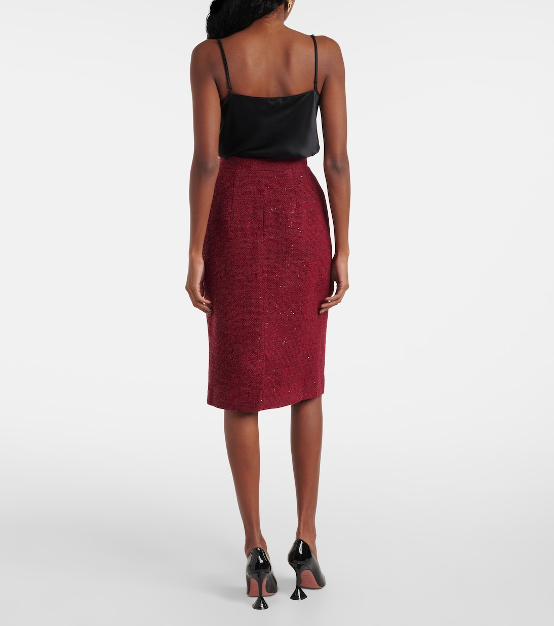 Bleistiftrock aus Tweed mit Pailletten | Alessandra Rich