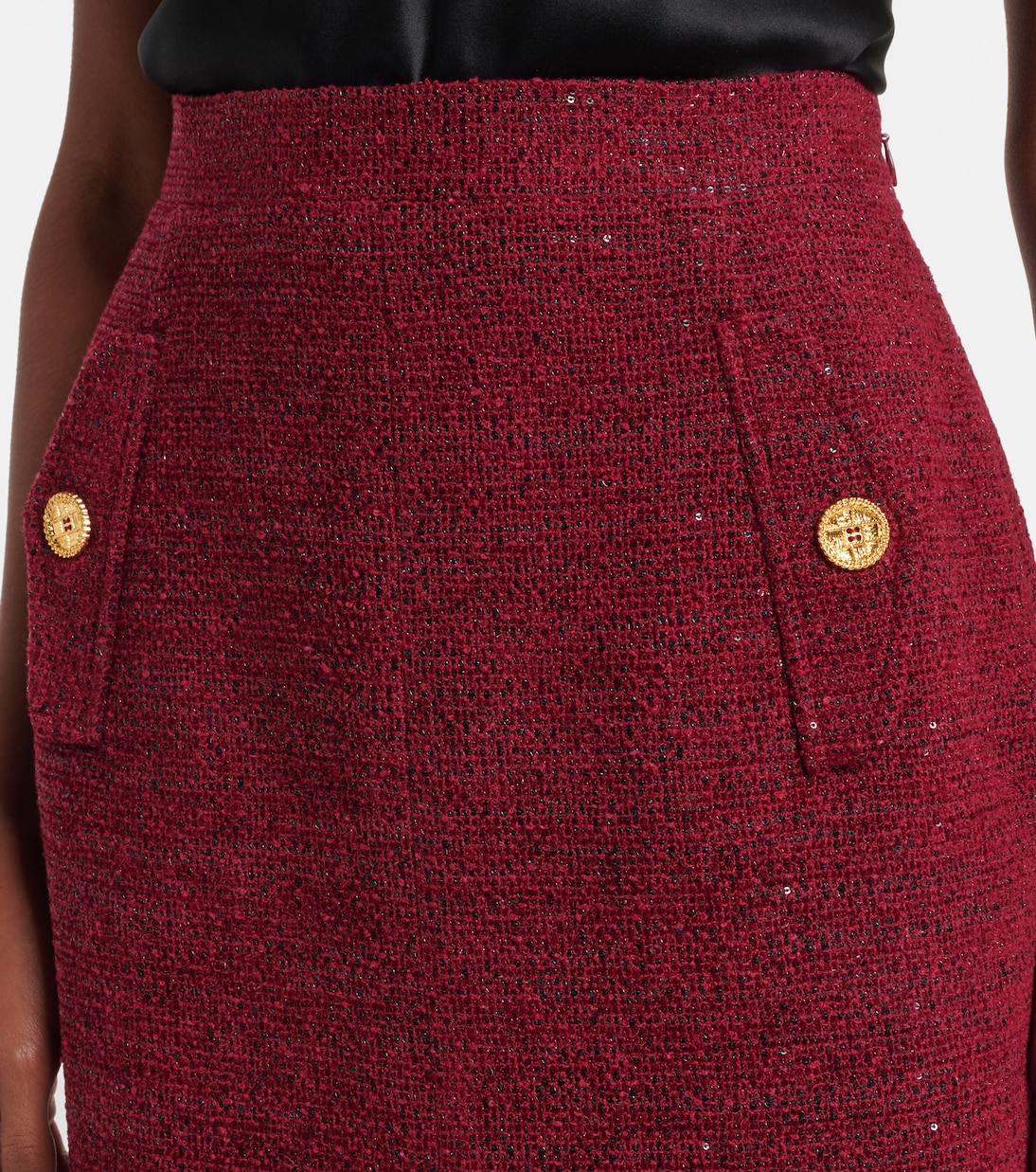 Bleistiftrock aus Tweed mit Pailletten | Alessandra Rich