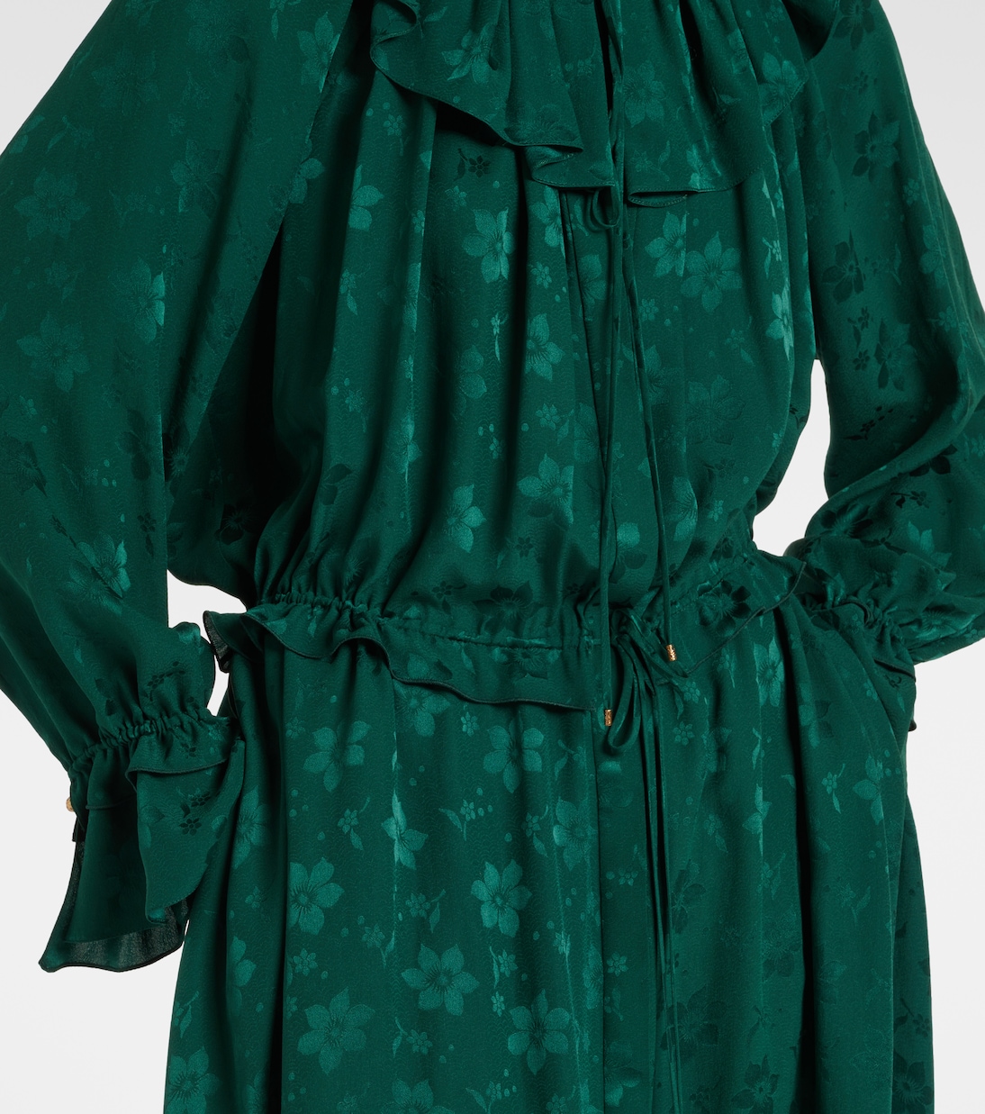 Vestido midi de seda en jacquard floral | Chloé