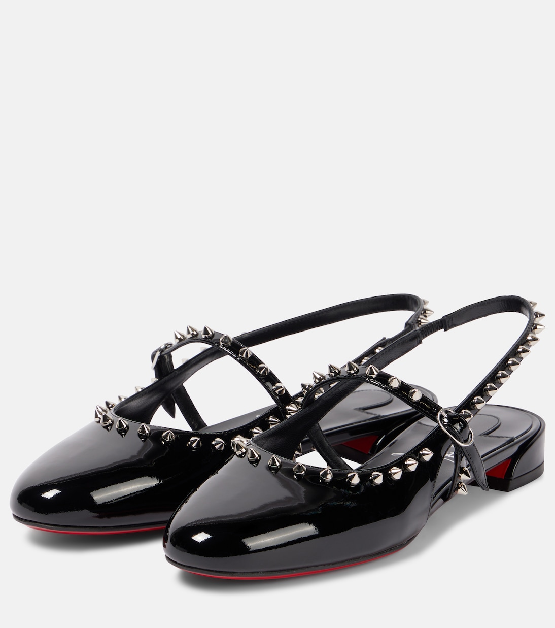 Sweet Janispikes patent leather slingback flats | Christian Louboutin