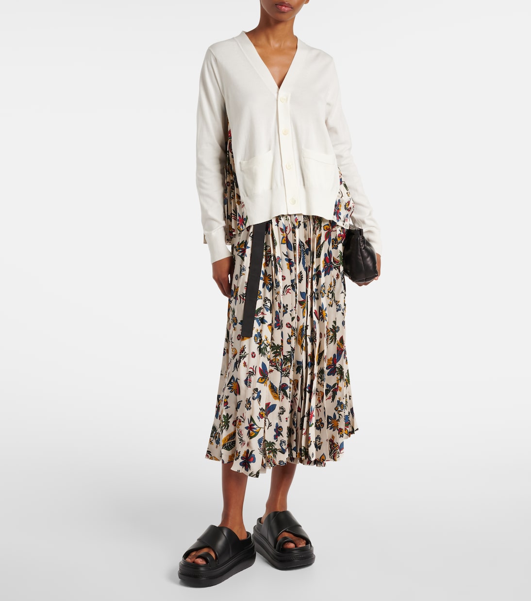 Printed pleated midi skirt | Sacai