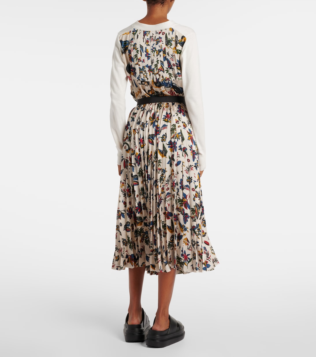 Printed pleated midi skirt | Sacai