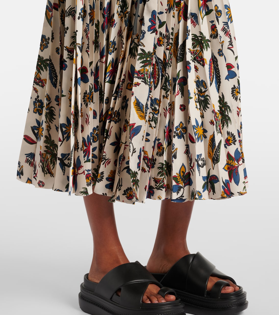 Printed pleated midi skirt | Sacai