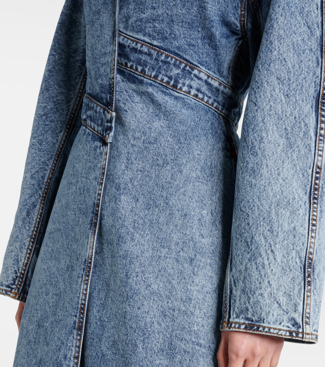 Asymmetric denim coat | Alaïa