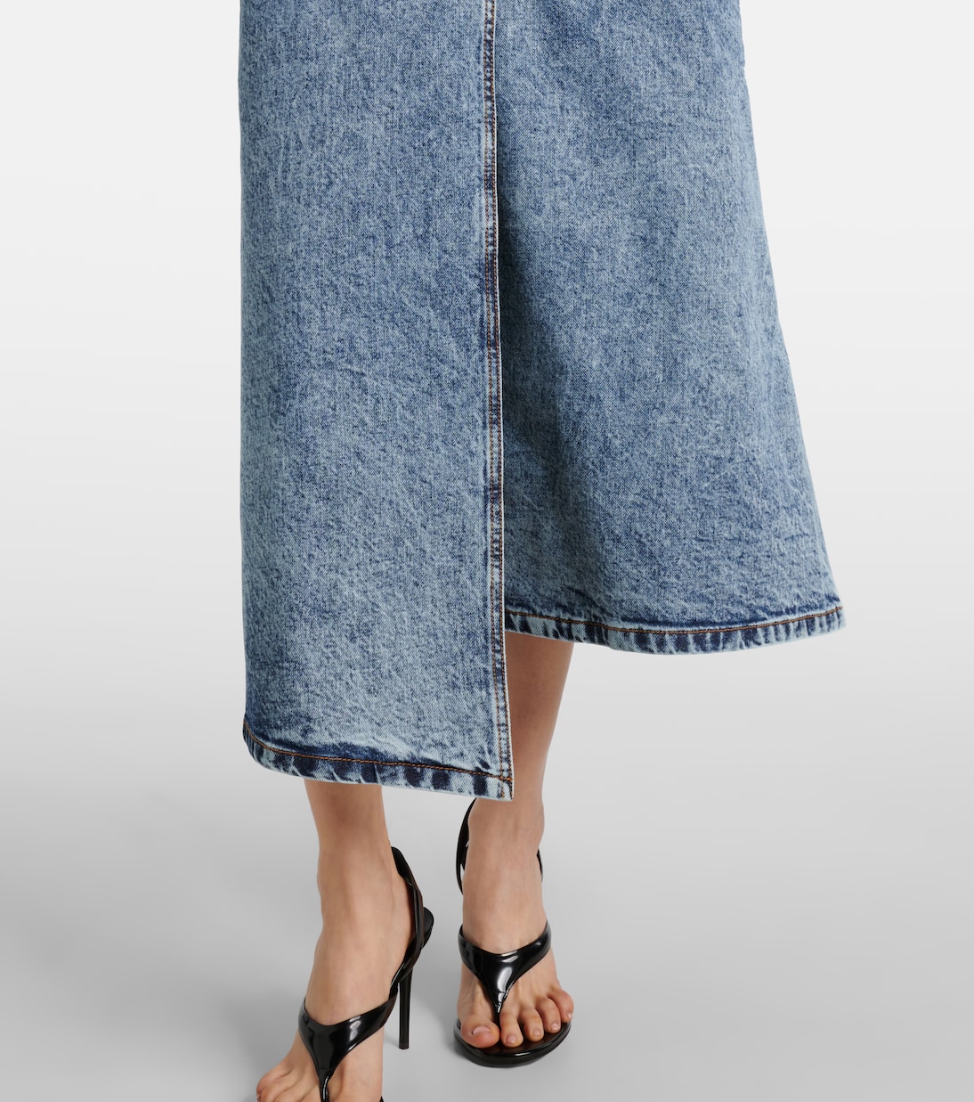 Asymmetric denim coat | Alaïa