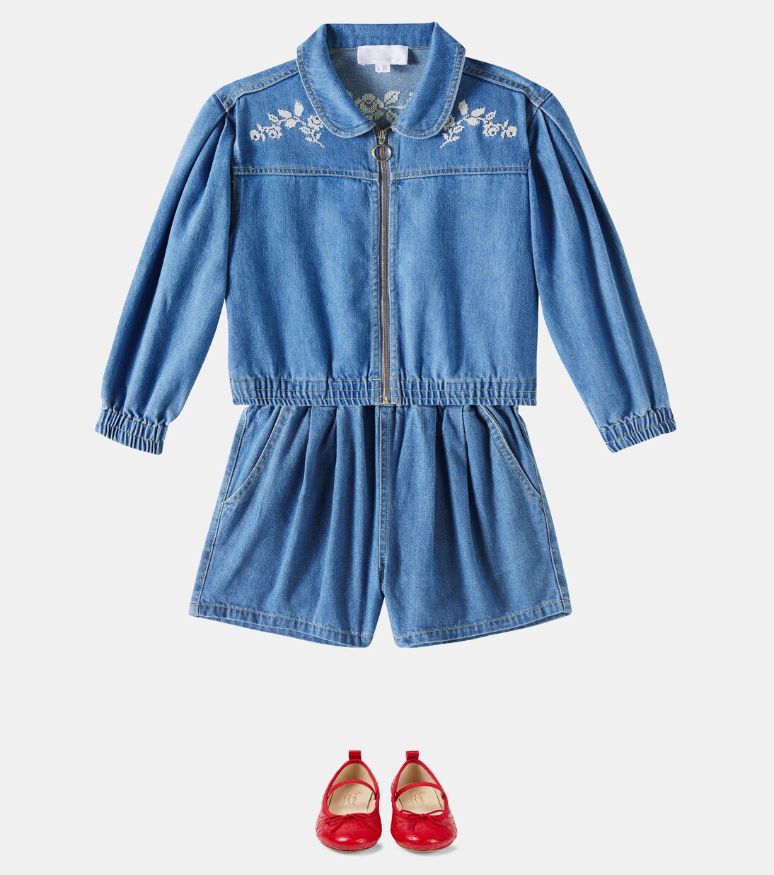 Jacky embroidered denim bomber jacket | C'era Una Volta